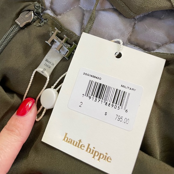 Haute Hippie Shaded Palm Bead Silk Gown NWT - Picture 12 of 12